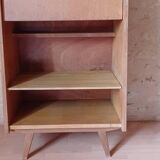 Vintage secretary 1960s inclined design light wood compass feet