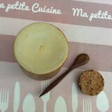 Pot à moutarde en grès avec bouchon liège et cuillère en bois d olivier - vintage