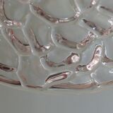 Vintage pendant lamp, glass and chrome, Belgium 1960