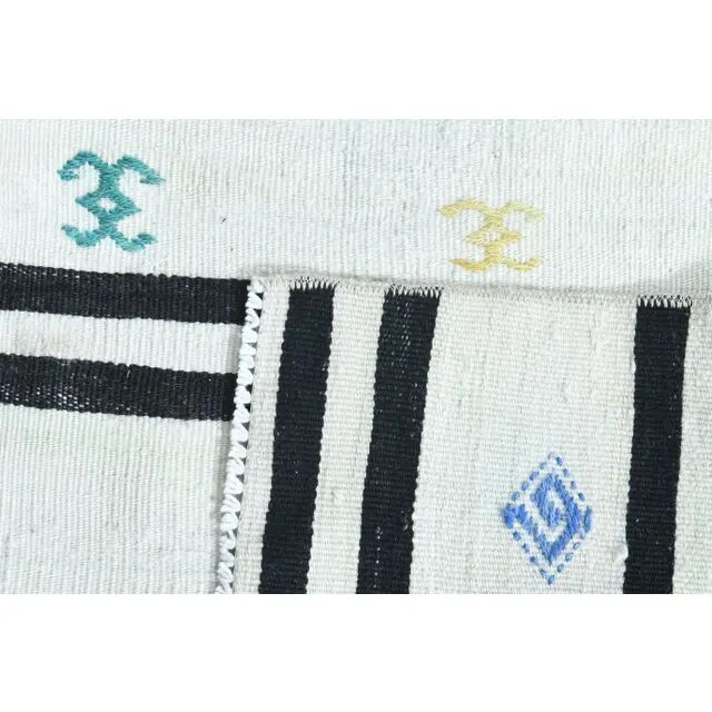 1970s Turkish Oushak Handmade Wool Cotton White Runner Rug 59x183