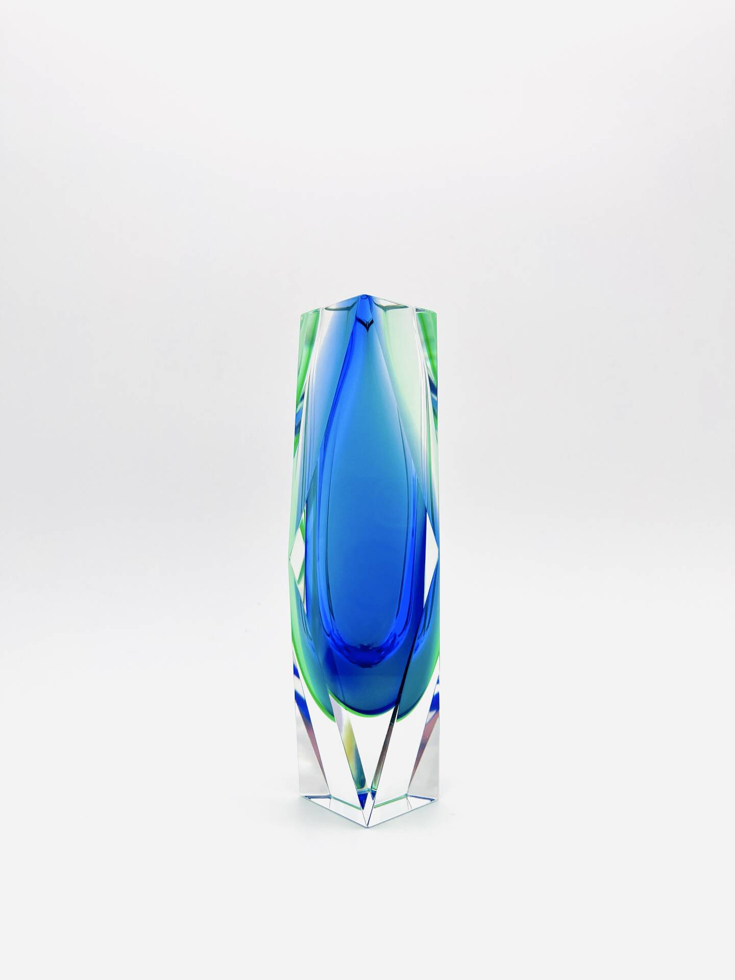 Vase Alessandro Mandruzzato - Murano - Sommerso - Blue & Green - 1960