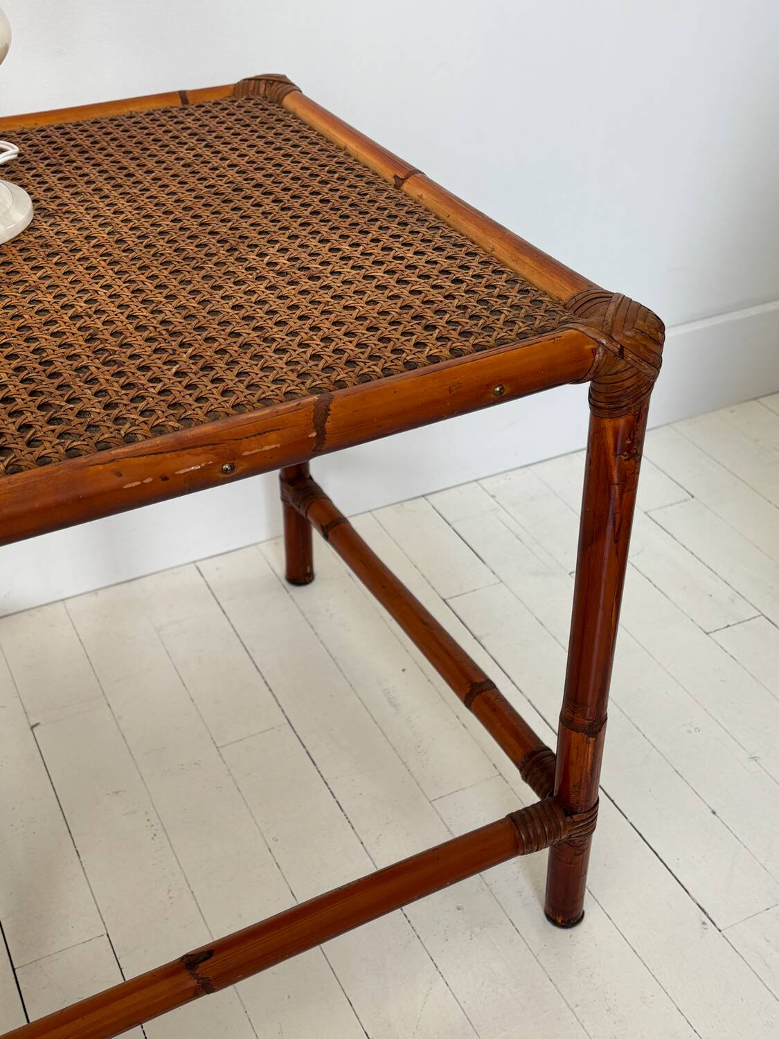Rattan side table