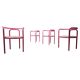 Set of 4 pink Locus Solus chairs by Gae Aulenti for Poltronova, 1960s.