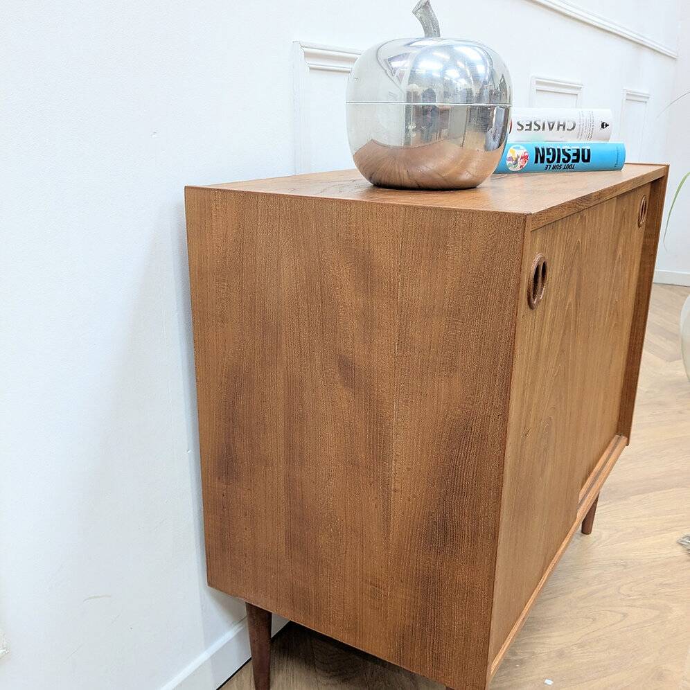 Vintage Scandinavian sideboard with sliding doors