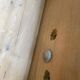 Victorian commode from the 19th century stripped to raw solid wood with ceramic knobs.