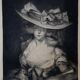 English engraving: Young woman with a hat, signed Waltner, dated 1880 SC265