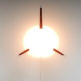 C-1575 teak and opaline glass wall lamp by Eje Ahlgren for Raak 1957