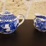 Japanese blue and white porcelain set
