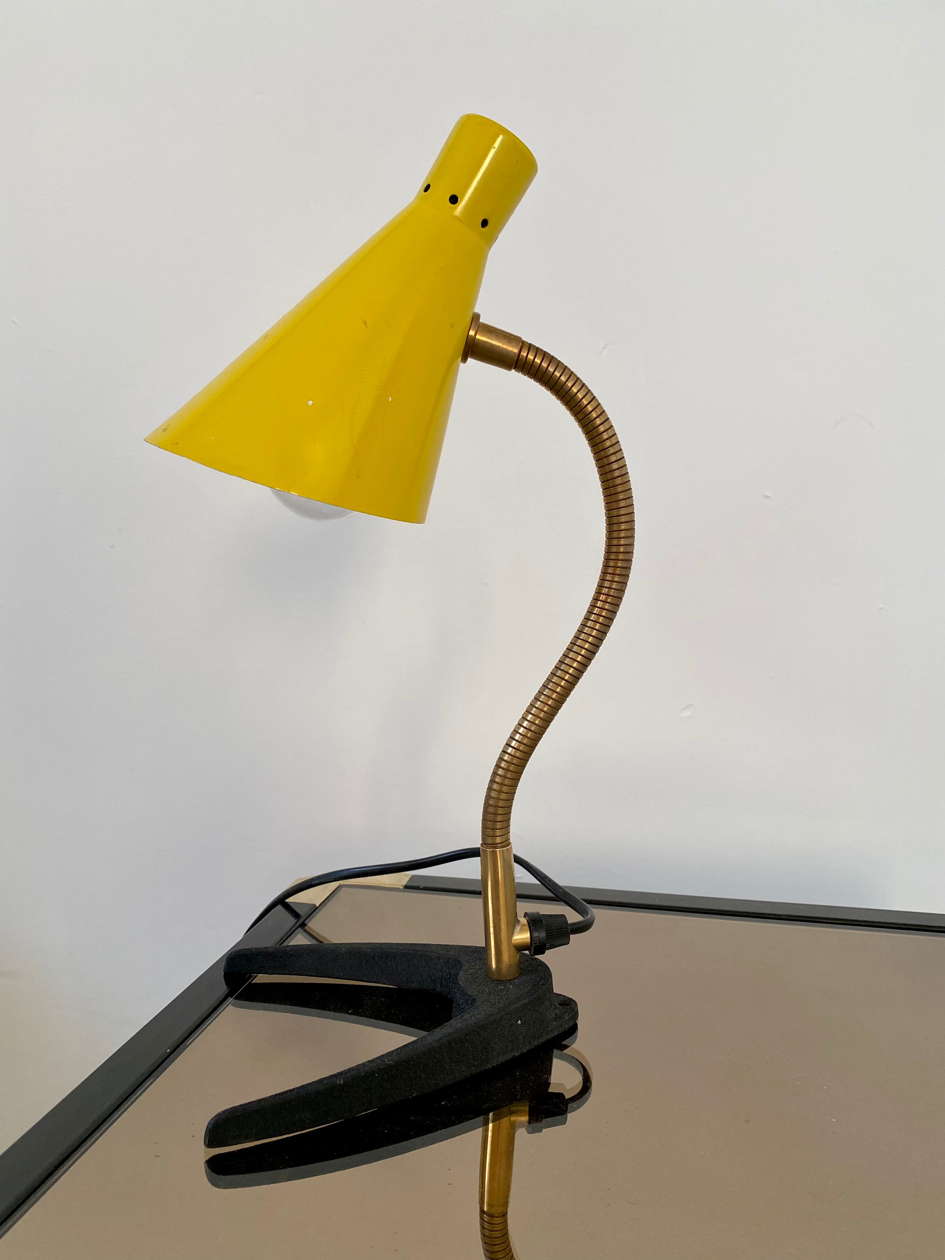 Old lamp cocotte design year 50 yellow