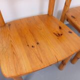 Suite de 4 fauteuils en pin des années 60 70