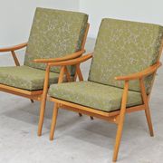 Pair of "boomerang" armchairs by Antonin Suman for Ton "Thonet" 1960