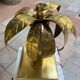 Pied de lampe palmier en laiton