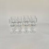 Set of 4 water glasses and 4 wine glasses, swirling glass