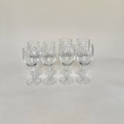 Set of 4 water glasses and 4 wine glasses, swirling glass