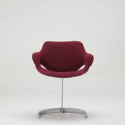 Sculptural "Scimitar" dining set in burgundy bouclé - Boris Tabacoff