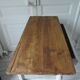 Dessert, old desk, pedestal and pearl grey patinated oak belt, wooden tray