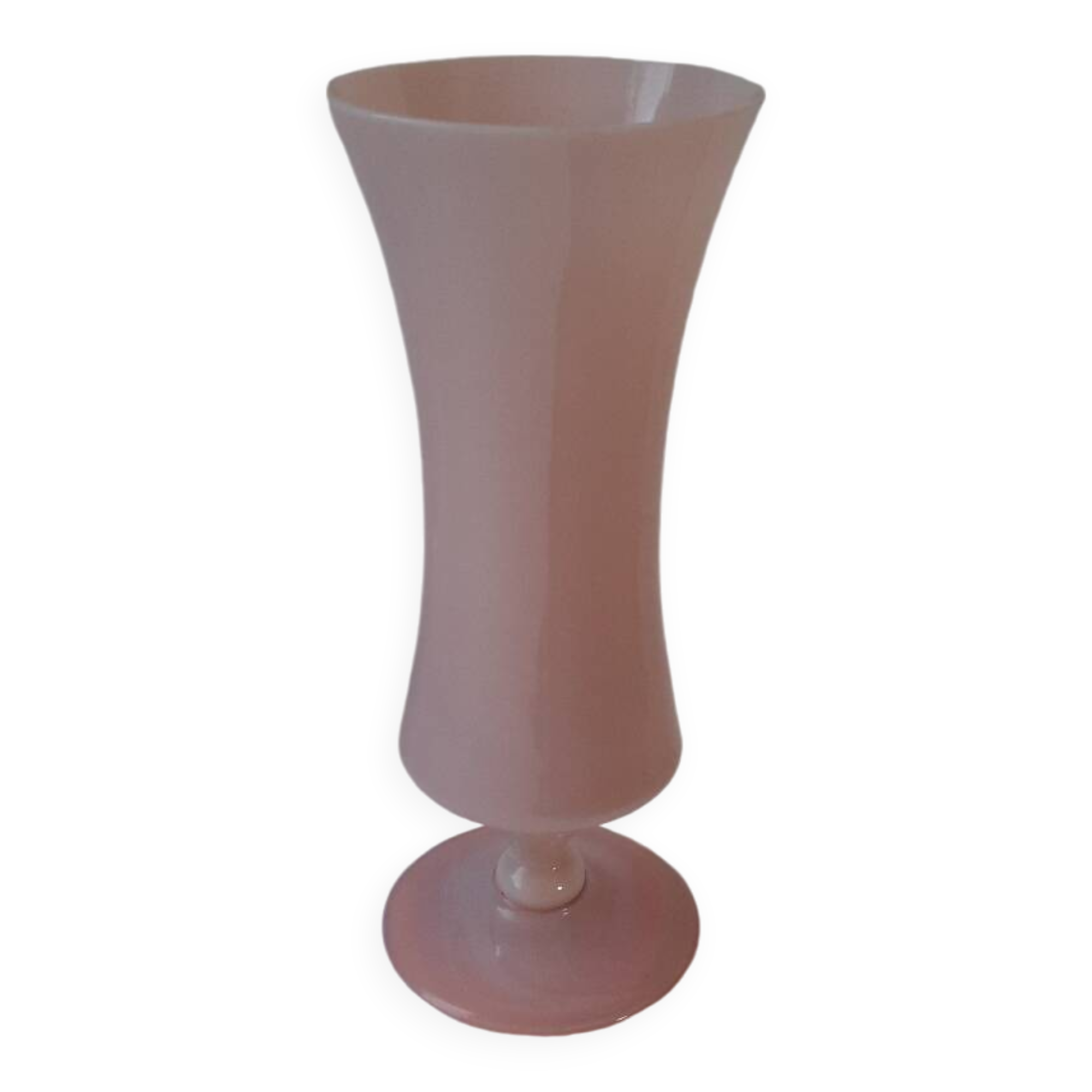 Powder pink opaline vase