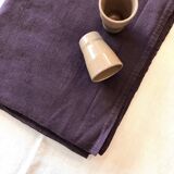 Old grape variety tablecloth in hemp tyed eggplant