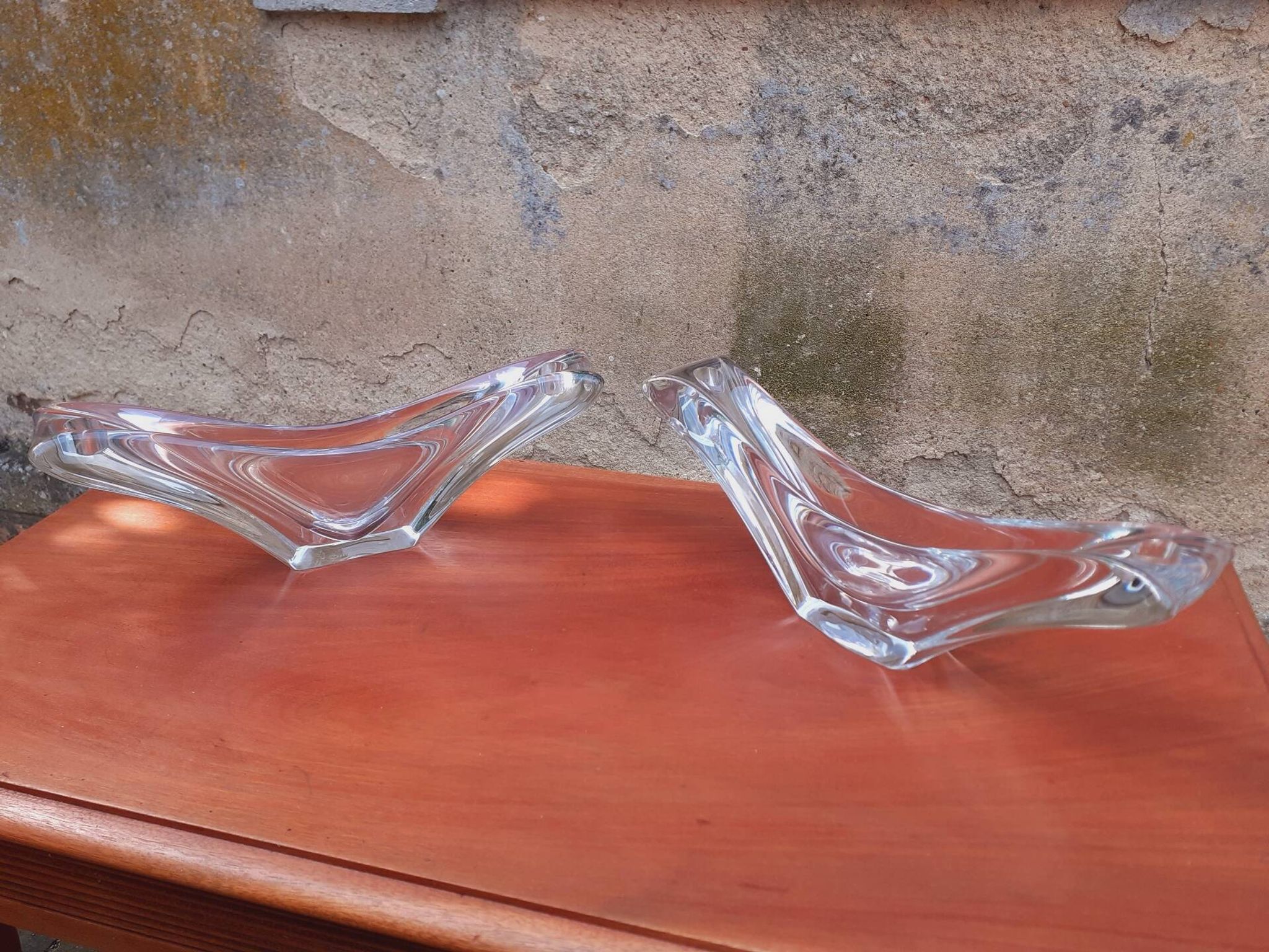 Paire de coupes/ Bougeoirs cristal de Daum