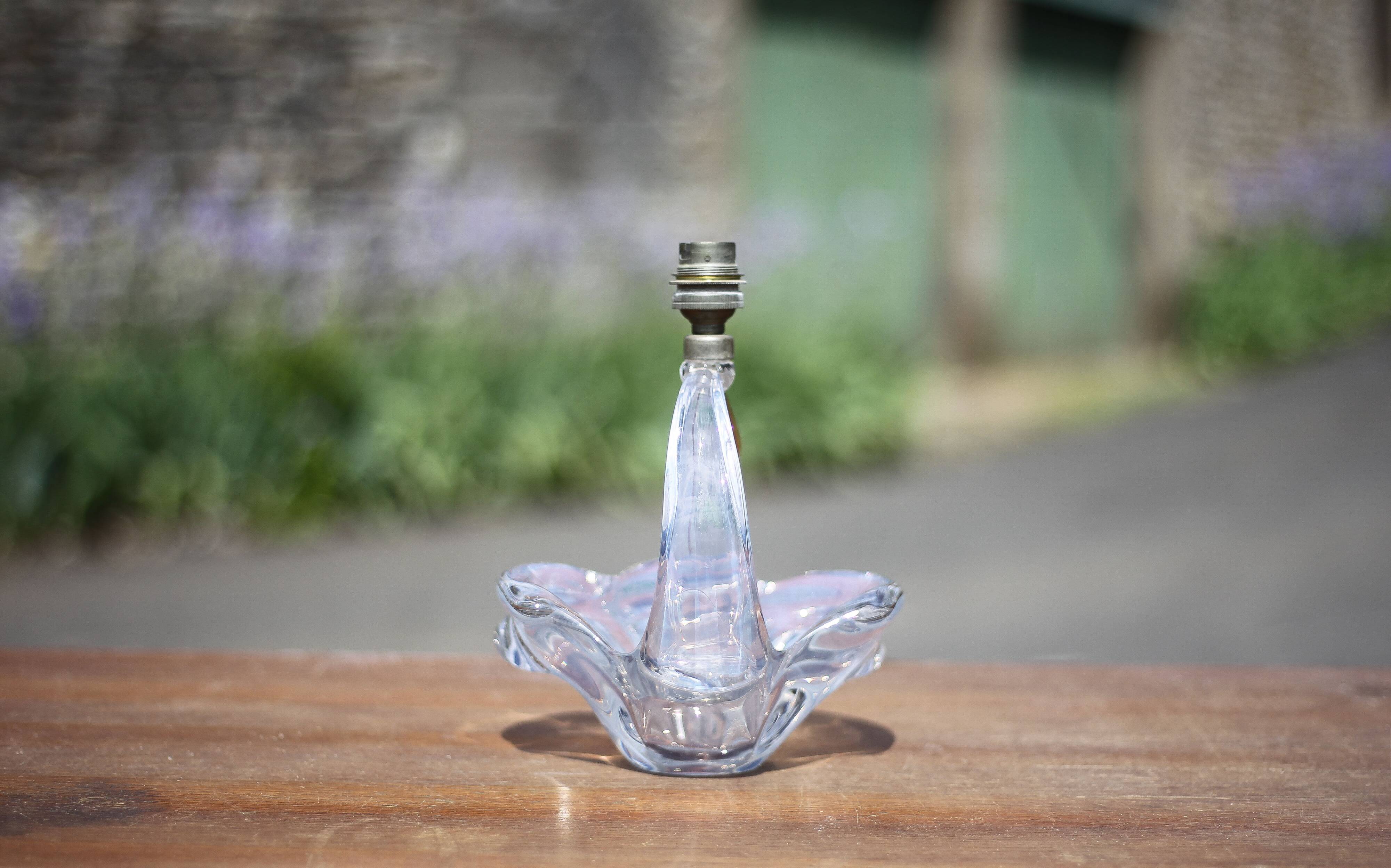 vintage crystal lamp, opalescent lamp base, bedside lamp, crystal table lamp, decoration