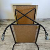 Vintage metal and straw/wicker serving trolley