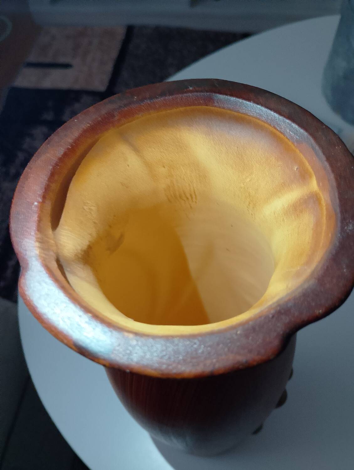 Vase collaboration between G de Bryun and Atelier Dubois at Bouffioulx.