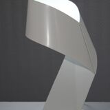 Vintage lamp "Ribbon" folded metal lacquered white design by Claire Norcross & Habi