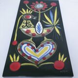 Ceramic wall plaque with bird decor by Dodik