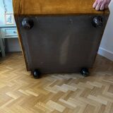 1970s yellow suede armchair