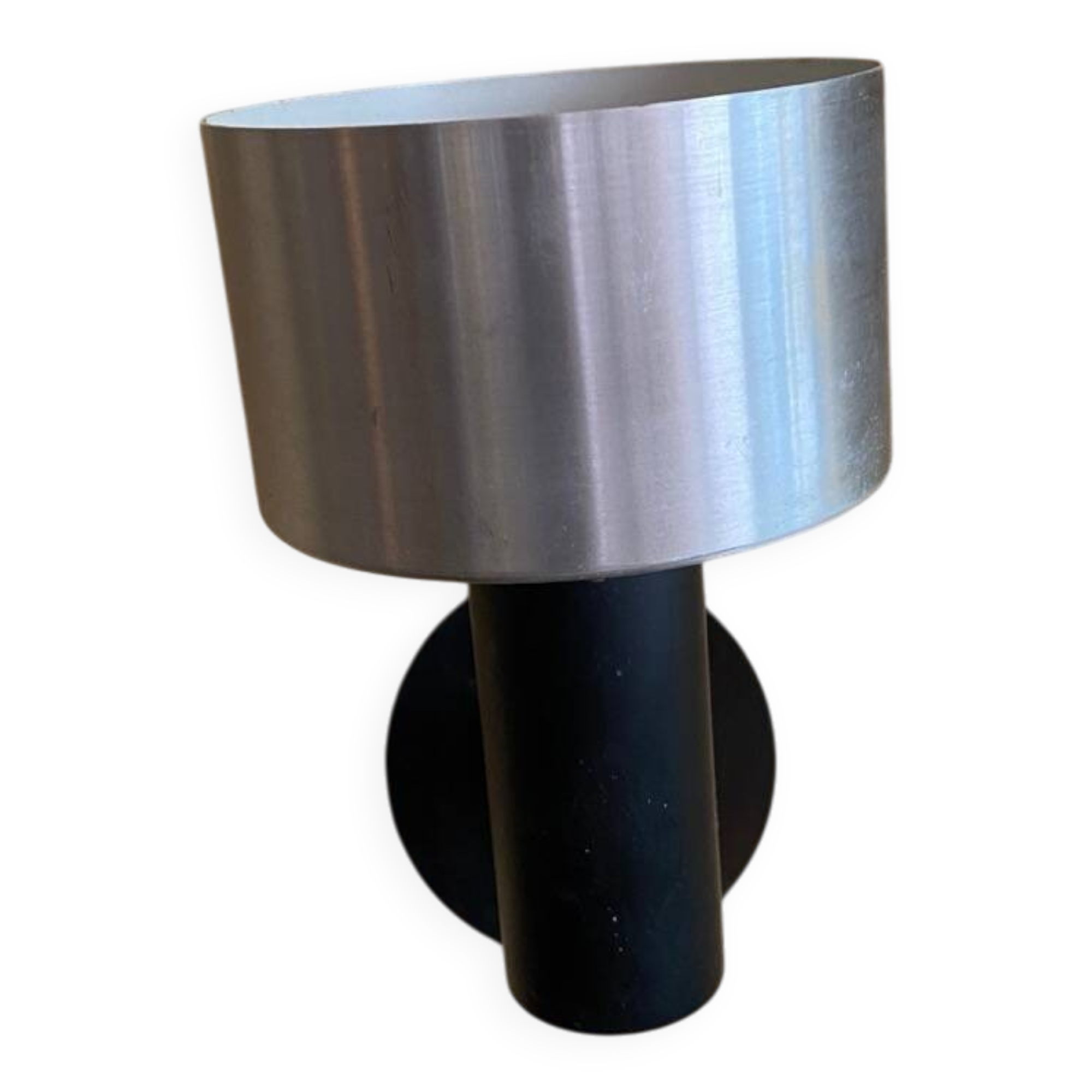 Pair of vintage adjustable wall sconces in brushed metal