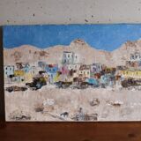 Oil on canvas colorful village