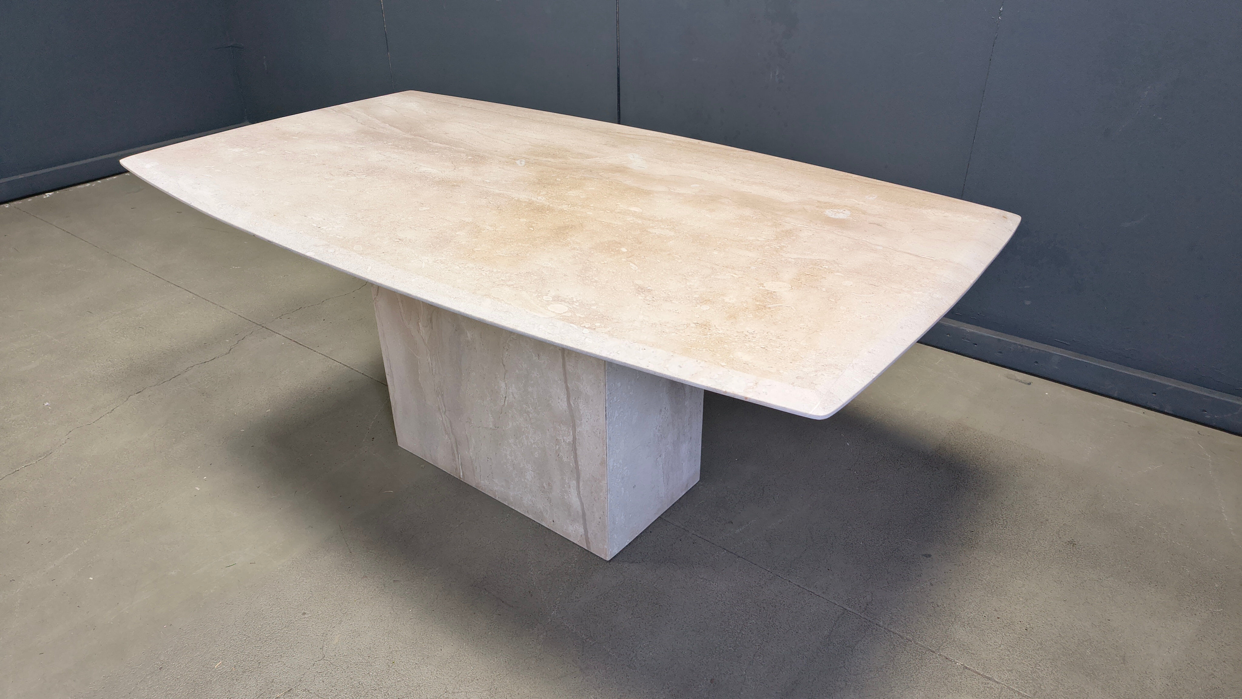 Vintage travertine dining table, 1970s