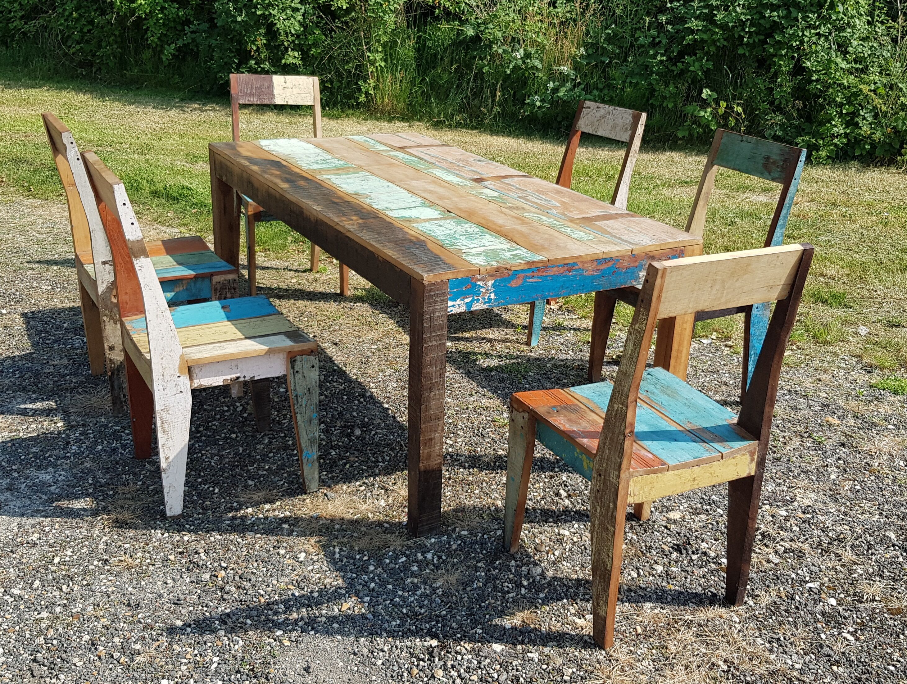 Teak table with 6 chairs
