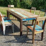 Teak table with 6 chairs