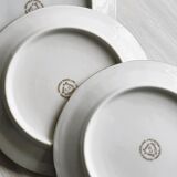 12 Limoges porcelain dessert plates, gold decoration.