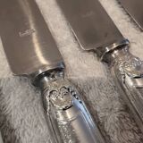12 silver-plated Empire style table knives 25.3cm