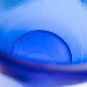 Large Vintage Deep Blue Glass Flower Pot with Textured Surface – Mid-Century Italian Glass, 1970s