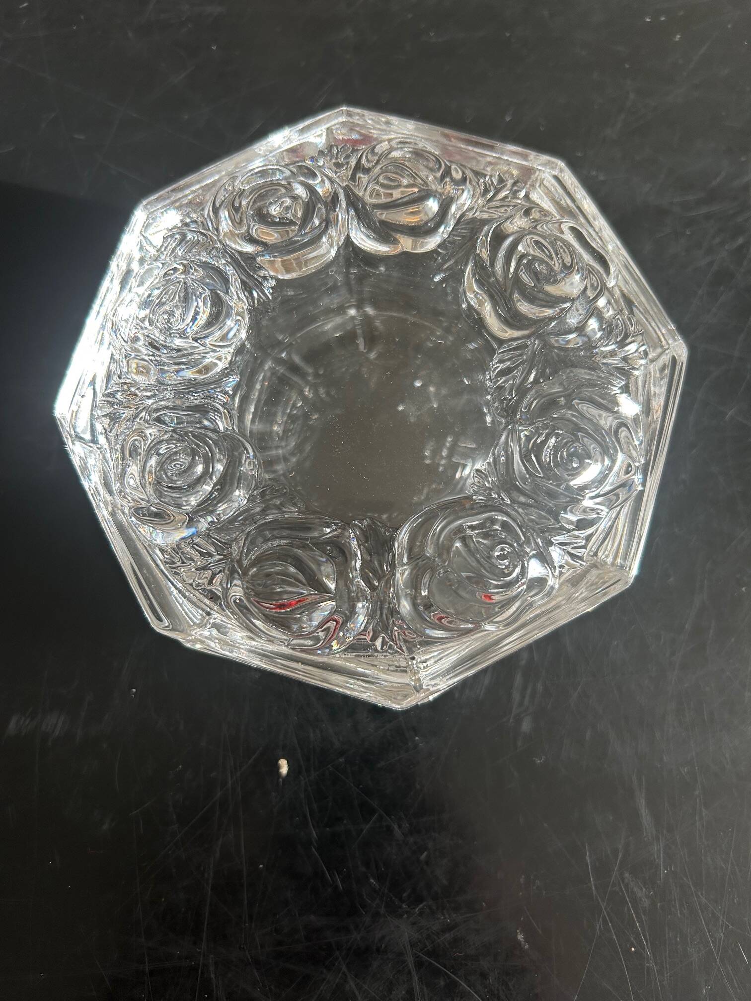 crystal box with rose decoration