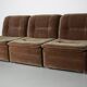 Canapé modulable vintage en velours marron/vert, 3 éléments