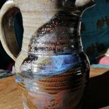 Pitcher in enamelled sandstone signed, year 1980