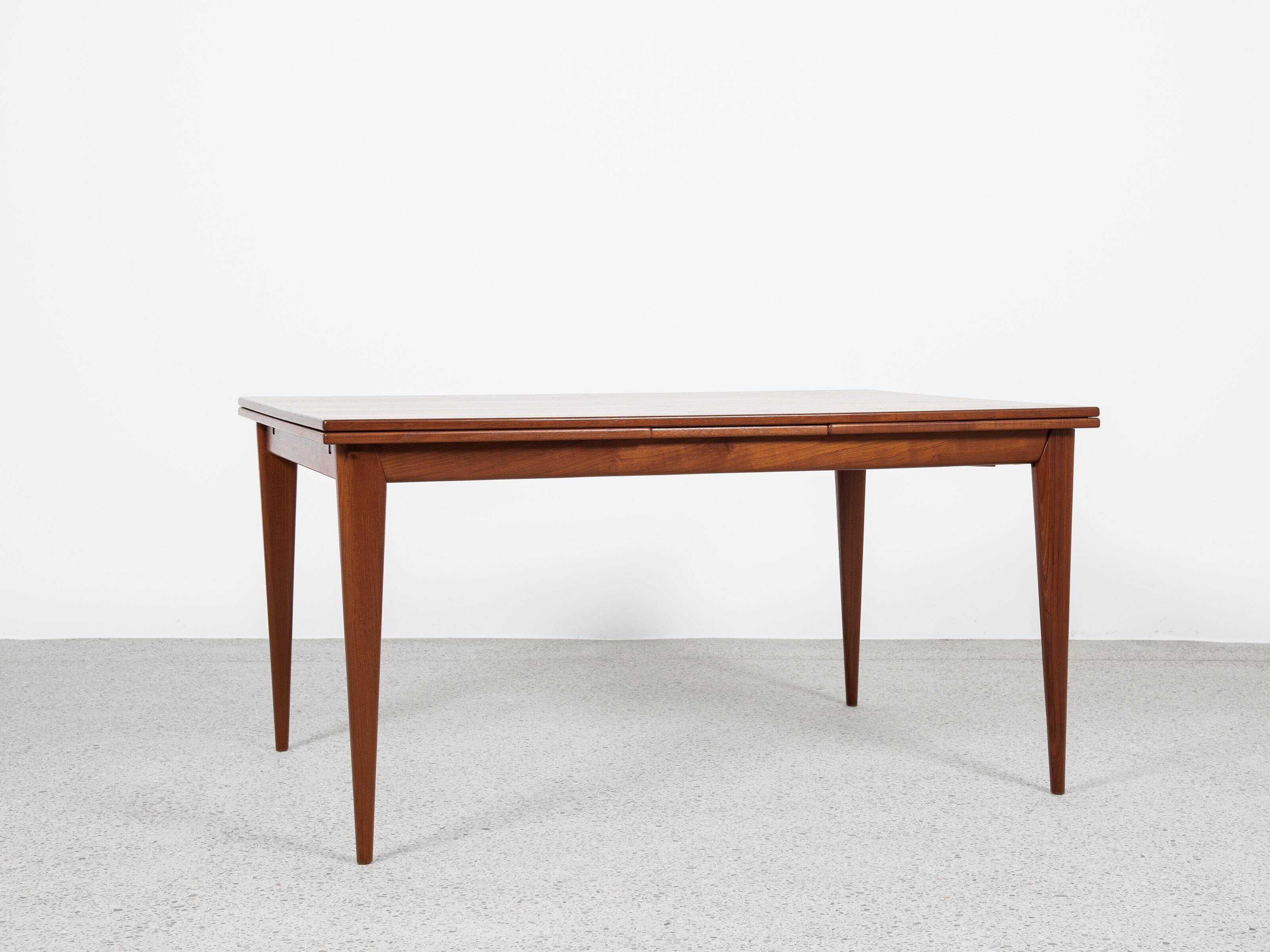 Midcentury wider Danish dining table in teak by Niels Otto Møller 1960s