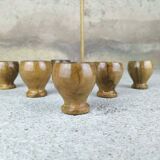 Lot de six coquetiers en bois d'olivier
