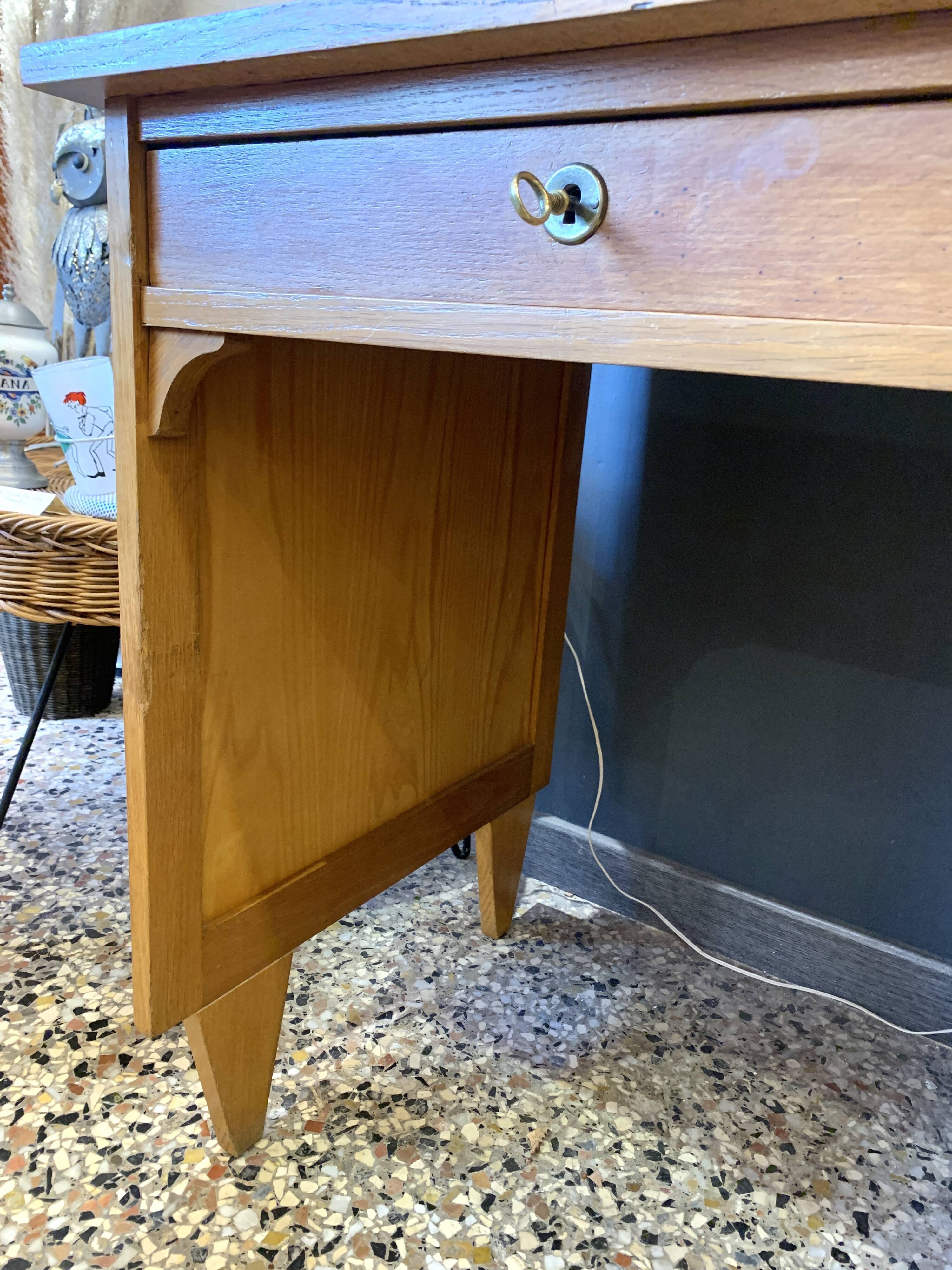 Vintage light oak desk