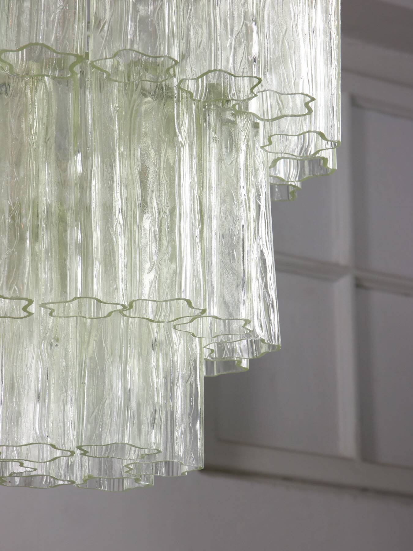 Large Mid-century Italian Glass Cascade Chandelier