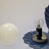 Shell lamp in blue and opaline ceramic