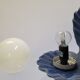 Shell lamp in blue and opaline ceramic