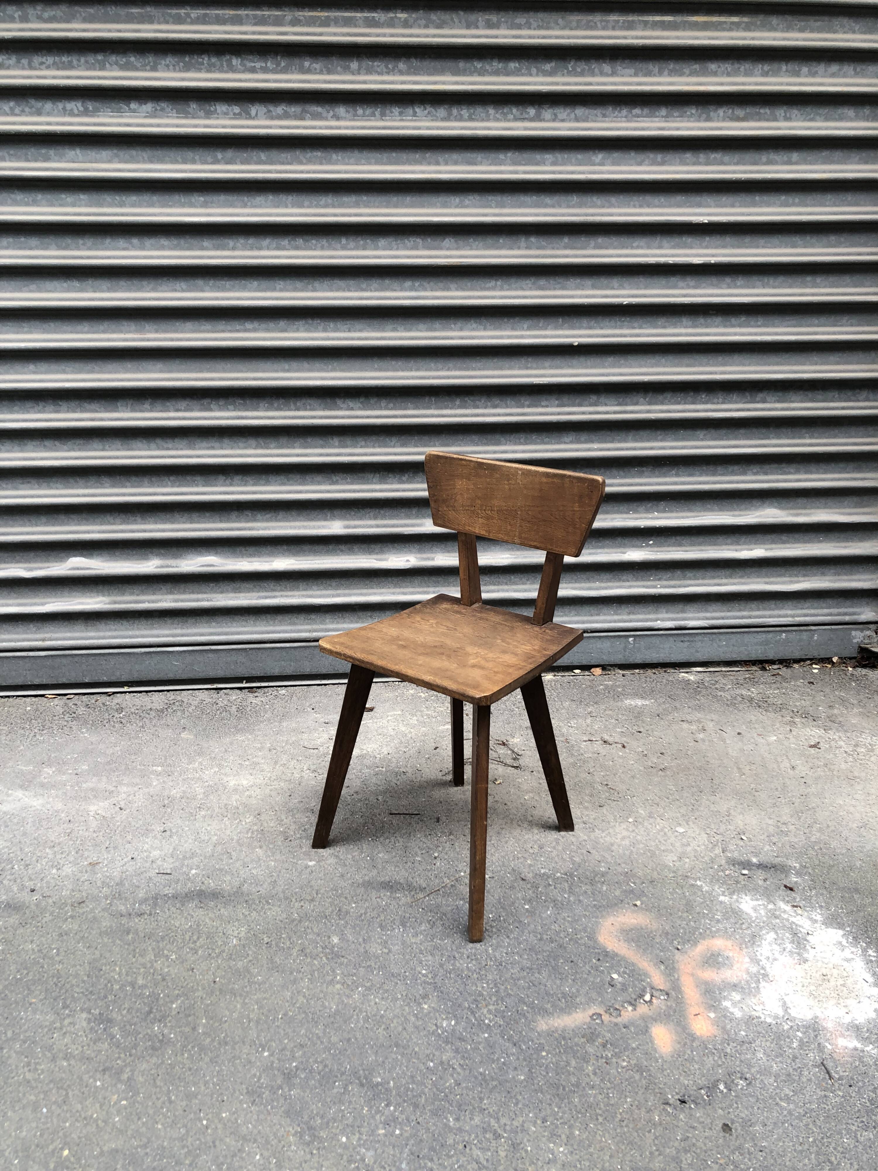 Brutalist wooden chair, year 30/40