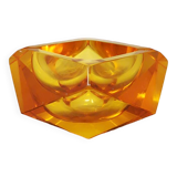 Superbe cendrier ocre ou fourre-tout des années 1960 par Flavio Poli pour Seguso. Fabriqué en Italie