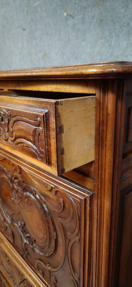 Antique walnut secretary – Louis XV style – Drop-down – 19th century