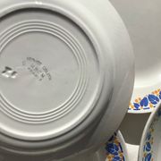 10 Assiettes plates Colette HBCM bleu et safran